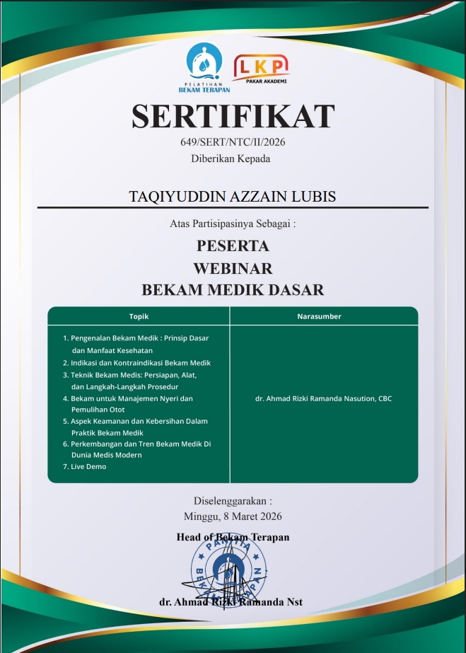 Sertifikat Bekam Medik